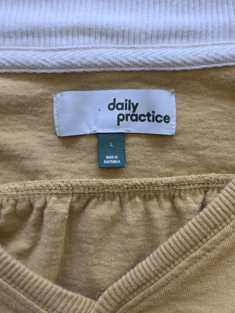 Daily Practice Anthropologie Coin Toss Crop Top Yellow + Cream Sweatshirt, Large - Picture 8 of 11